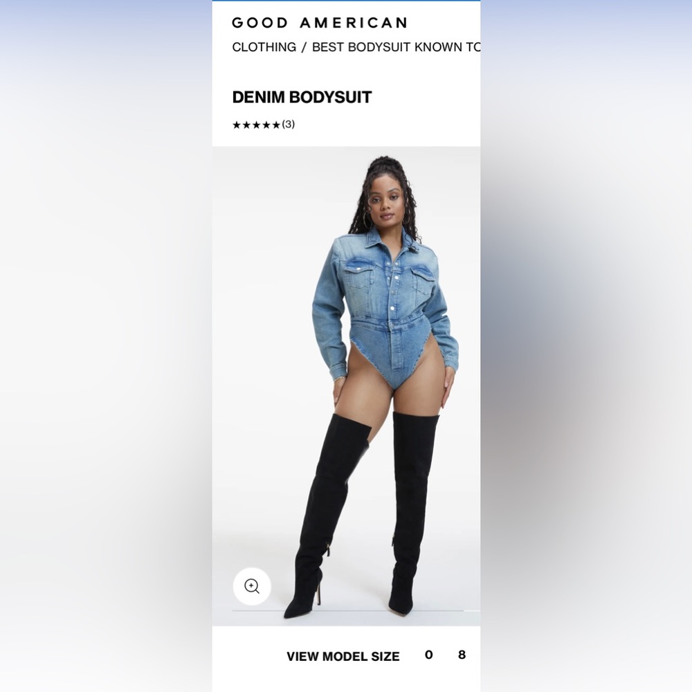 Brand new Good American denim Bodysuit. Size 2 (M)